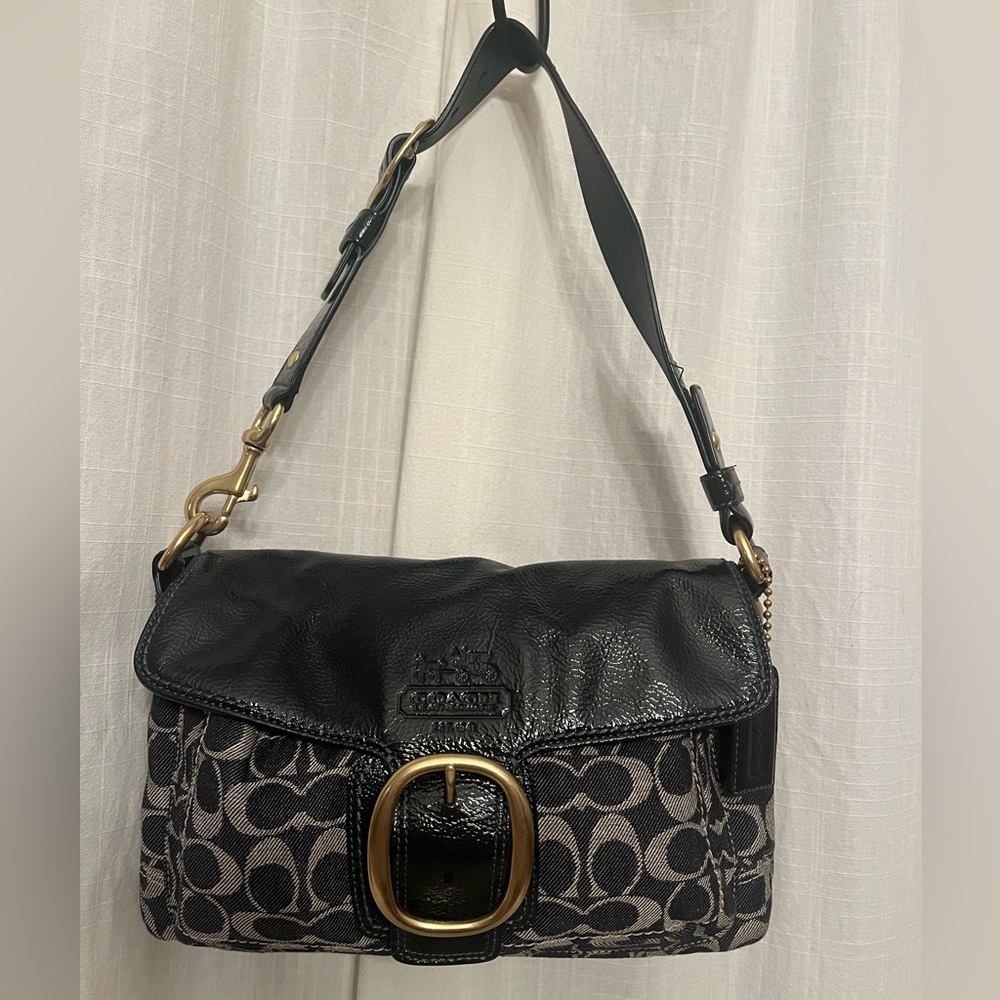 Vintage Coach Legacy shoulder bag Navy Blue